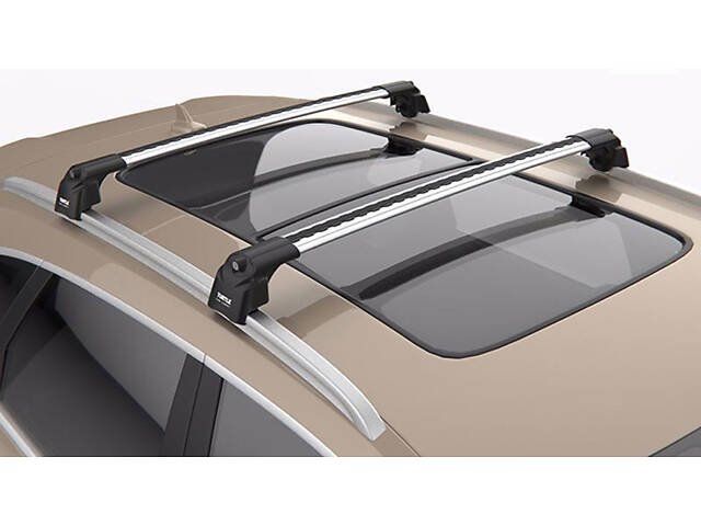 Багажник на крышу Ford Fiesta 2018- на интегрированные рейлинги серый Turtle Can Otomotiv