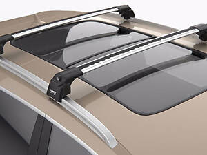 Багажник на крышу Kia Carens 2006- на интегрированные рейлинги серый Turtle Can Otomotiv
