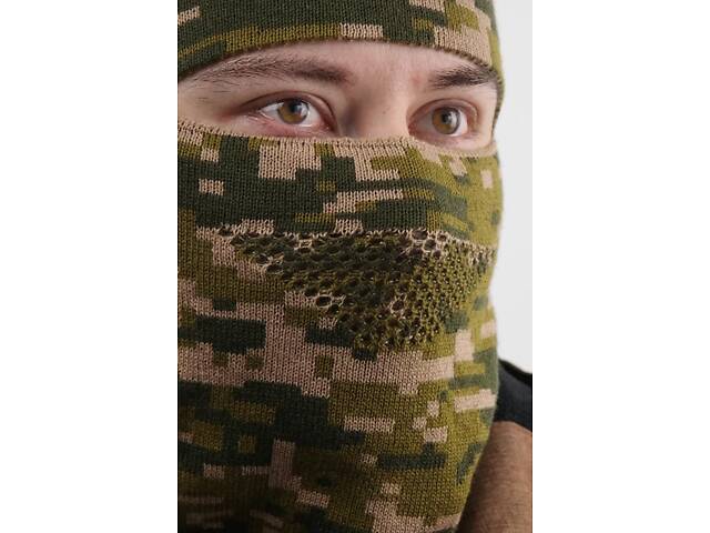 Балаклава «Пиксель II» (6036) Braxton оливковый + бежевый + хаки 56-59 - Фото 2