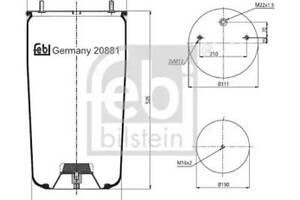 Баллон пневматической рессоры FEBI BILSTEIN