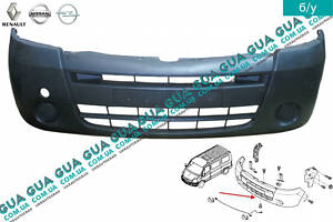 Бампер передний 8200197134 Nissan / НИССАН INTERSTAR 1998-2010 / ИНТЭРСТАР 98-10, Opel / ОПЕЛЬ MOVANO 2003-2010 / МОВАНО