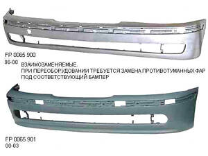 Бампер передний BMW 5 E39 с отверстиями под противотуманные фары (FPS). 51117005950