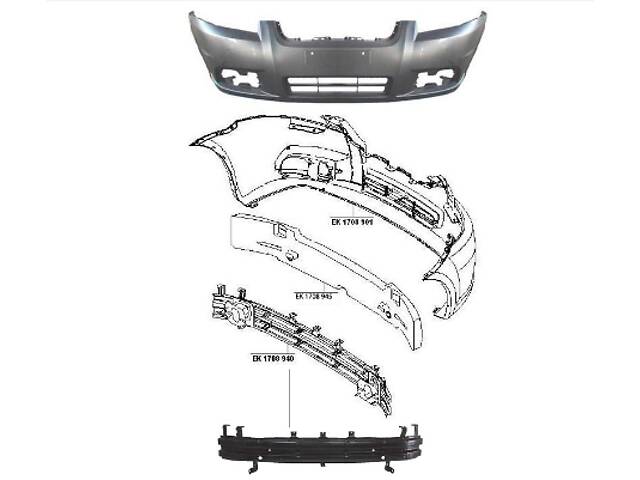 Бампер передній CHEVROLET AVEO 06-11 SDN (T250)