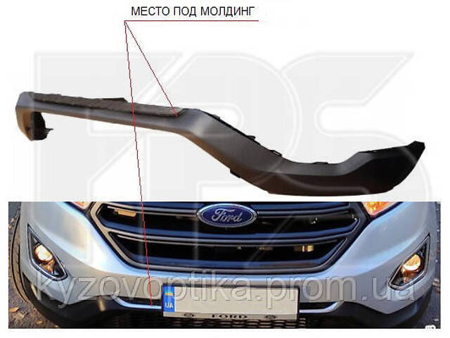 Бампер передний Ford Edge 2015-2018 (Fps) Titanium, нижняя часть (с местом под молдинг)