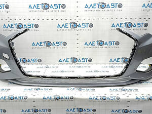 Бампер передний голый Audi A6 C8 19-24 под park assist и омыватель фар, серебро, царапины, надломаны крепления