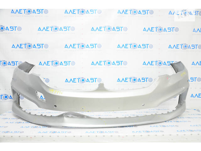 Бампер передній голий BMW 5 G30 17-20 під парктроніки, срібло, зам'ятий, надламане кріплення, тріщини