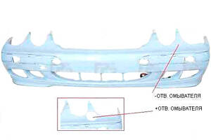 Бампер передній Mercedes 210 -02 з отворами під омивач (FPS). 2108852325