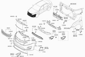 Бампер передній на Kia Optima Hybrid 2013-2015 865114U500