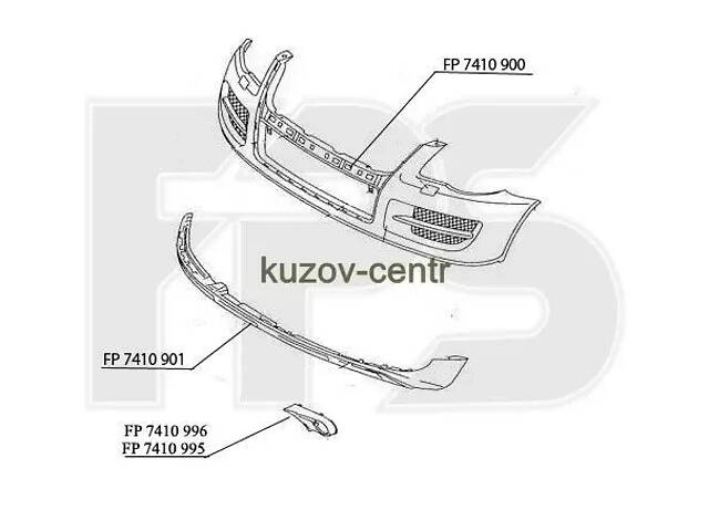 Бампер передний на Volkswagen Touareg, Фольксваген Туарег 07-09