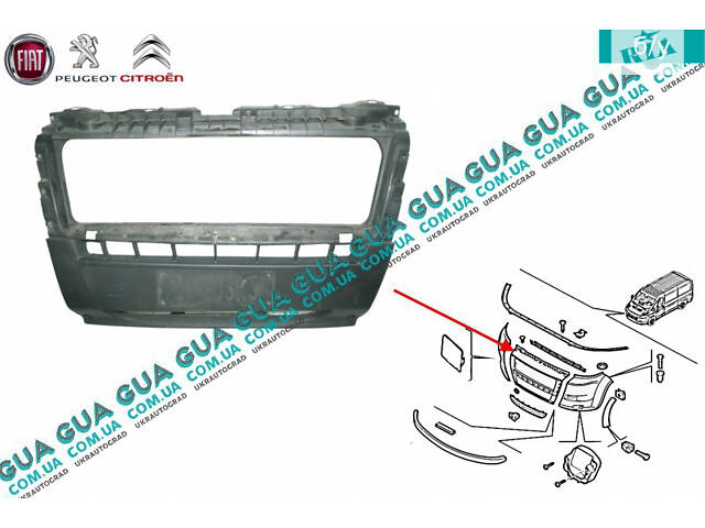 Бампер передний средняя часть 735423158 Citroen / СИТРОЭН JUMPER III 2006- / ДЖАМПЕР 3, Peugeot / ПЕЖО BOXER III 2006- /