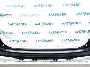 Бампер задний голый верхняя часть Volvo XC90 16-19 без автопарковки, синий, трещины, надлом крепления