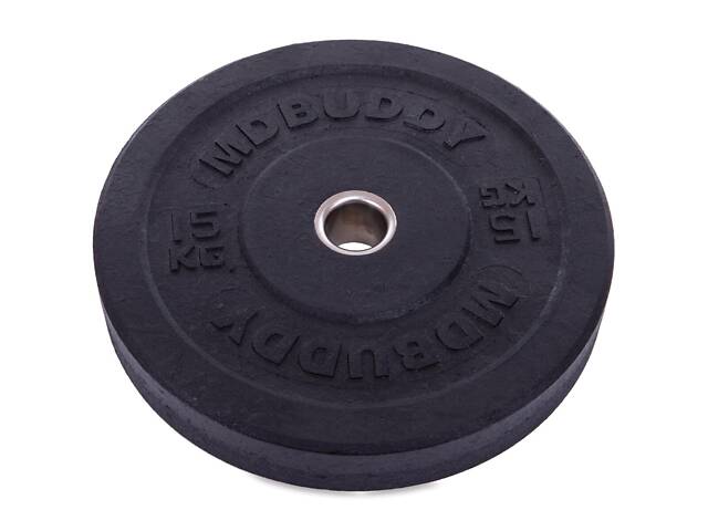 Бамперные диски для кроссфита Zelart TA-2676-15 15кг Черный - Фото 1