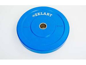 Бамперные диски для кроссфита Zelart Z-TOP ТА-5125-15 15кг Синий