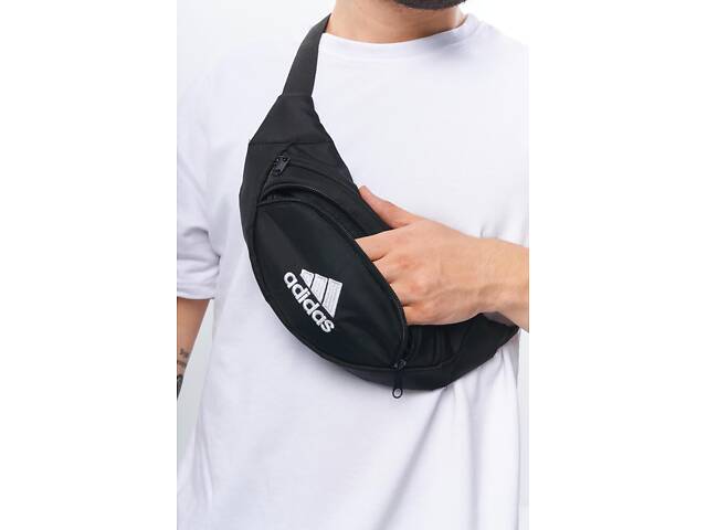 Бананка Adidas 1000d черная, белое лого. - Фото 2