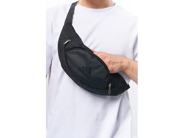 Бананка Adidas 1000d черная, черной логотип. - Фото 4