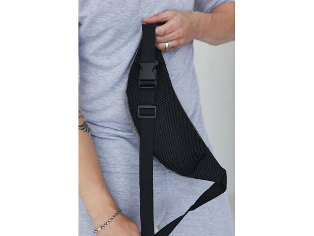 Бананка Adidas сірий меланж - Фото 4