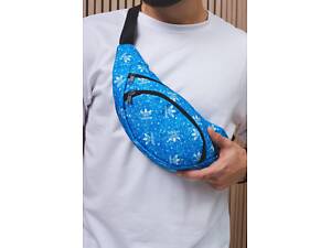 Бананка Adidas світло синя, білі лого