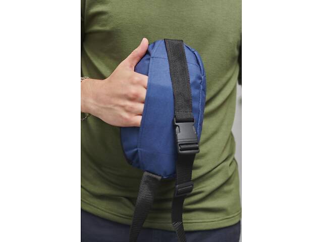 Бананка Adidas синя, чорне лого - Фото 4