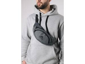 Бананка adidas темно-серый меланж, лого маленький черный (Харьков)