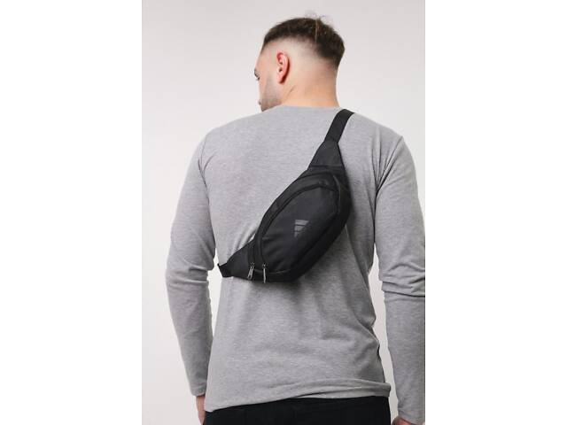 Бананка чорна adidas (маленька накатка) - Фото 4