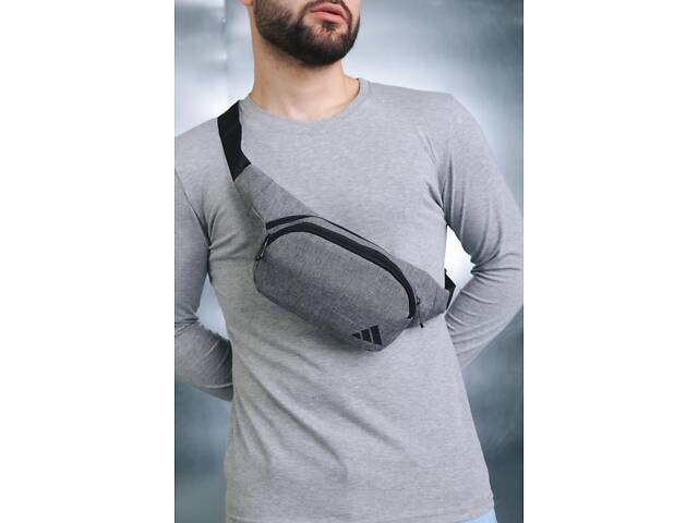 Бананка сірий меланж Adidas (накатка) - Фото 2