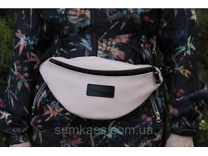 Бананка из натуральной кожи бежевая LeathART