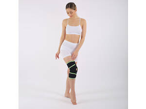 Бандаж на коліно неопреновий з додатковою фіксацією та відкритою чашкою STD2001 для підтримки зв'язок