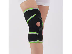 Бандаж на коліно неопреновий з шарнірами та відкритою чашкою STD2000 для підтримки колінної чашечки