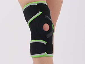 Бандаж на коліно неопреновий з шарнірами та відкритою чашкою STD2000 для підтримки колінної чашечки
