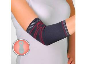 Бандаж на лікоть трикотажний з силіконовими подушечками Orthopoint REF-710 двосторонній налокітник Розмір S