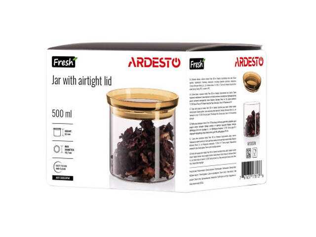 Банка Ardesto Fresh 500 мл, скло, пластик, прозорий (AR1305SFM) - Фото 7