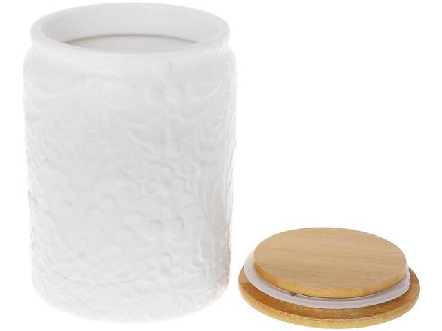 Банка з бамбуковою кришкою 1.1л Kerioppo White Bona DP118076 - Фото 3