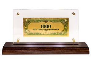 Банкнота на дерев'яній підставці 1000 USD (долар) США 28х14 см 1600074 сувенір