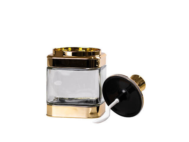 Банки для сыпучих продуктов набор из 3 шт стеклянные емкости для хранения с ложкой на металической подставке - Фото 2