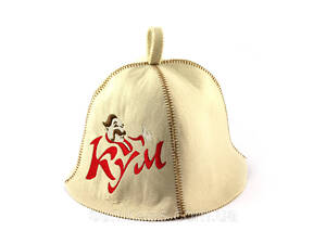 Банная шапка Luxyart 'Кум', искусственный фетр, белый (LA-388)