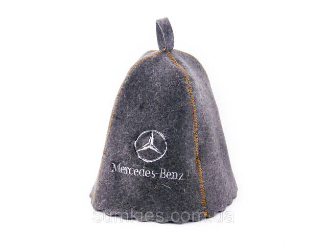 Банная шапка Luxyart 'Mercedes-Benz', натуральный войлок, серый (LA-253)