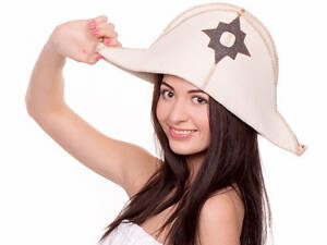 Банная шапка Luxyart Наполеон Белый (LA-068)