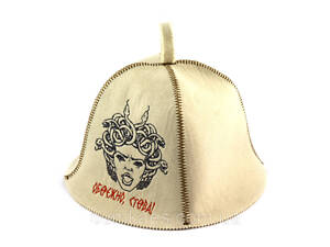 Банная шапка Luxyart 'Обережно стерва', искусственный фетр, белый (LA-430)