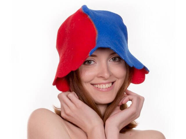 Банная шапка Luxyart Волна Красный с синим (LA-082) - Фото 1