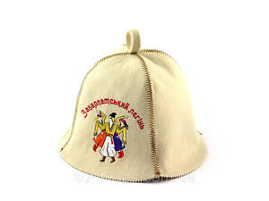 Банная шапка Luxyart 'Закарпатський легінь', искусственный фетр, белый (LA-403)