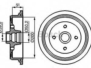 Барабан тормозной BOSCH 0986477016 на AUDI COUPE (81, 85)