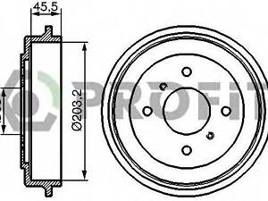 Барабан тормозной PROFIT 50200059 на NISSAN PRIMERA (P10)