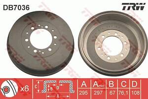 Барабан тормозной, TOYOTA Hilux VI-VIII, 2.5-3.0, 2KDFTV, 01-