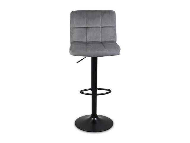 Барний стілець Hoker Just Sit MONZO-VELVET-темно-сірий з чорною ніжкою - Фото 3