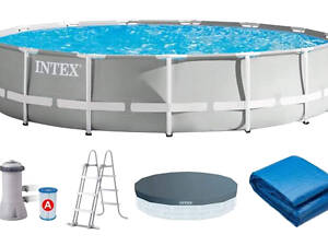 Басейн каркасний 26724 круглий, в коробці тент, підставка, сходинки, фільтр-насос. 3785 л/год.,457х107