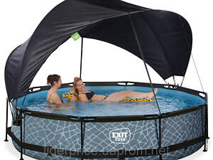 Басейн каркасний з тентом EXIT 'Камінь' 360 х 76 см, оригінал!
