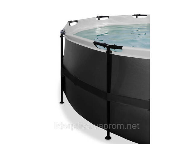 Басейн великий каркасний EXIT з накриттям 427х122 см (пісочний фільтр), чорна шкіра, оригінал! - Фото 4