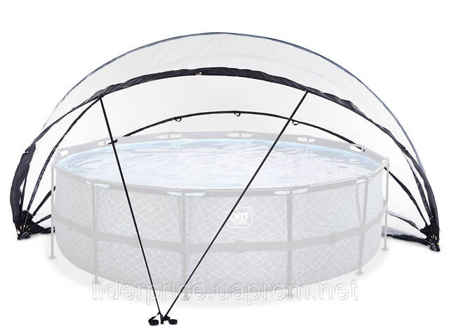 Басейн великий каркасний EXIT з накриттям 427х122 см (пісочний фільтр), чорна шкіра, оригінал! - Фото 8