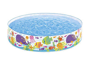 Бассейн детский каркасный Intex 56452-2 Океан 183 х 38 см с шариками 10 шт подстилкой