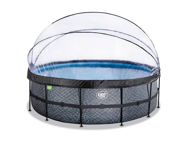 Басейн EXIT круглий з куполом 450х122 см + тепловий насос + пісочний фільтр 'камінь' - Фото 3